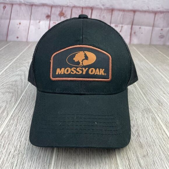 NWT Mossy Oak By Outdoor Cap Men's Black Adjustable Baseball Cap Trucker Hat - Picture 1 of 7